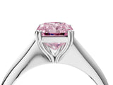 Silver Fancy Pink Radiant Cut Solitaire Diamond Ring with Six-Prong Setting and Classic Band_26