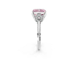 Silver Fancy Pink Radiant Cut Solitaire Split Shank Pave Diamond Engagement Ring with Four-Prong Setting_80