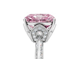 Silver Fancy Pink Radiant Cut Solitaire Split Shank Pave Diamond Engagement Ring with Four-Prong Setting_83