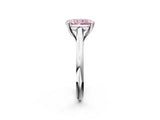 Silver Fancy Pink Radiant  Solitaire Engagement Ring with Six-Prong Setting and Classic Band 2