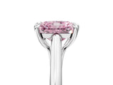 Silver Fancy Pink Radiant  Solitaire Engagement Ring with Six-Prong Setting and Classic Band 5