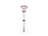 Silver Fancy Pink Round Cut Brilliant Solitaire Diamond Ring with Channel Set Band and Bar Prong Setting_8
