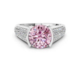 Silver Fancy Pink Round Cut Cut Diamond Channel Set Pave Band with Tension Prong Setting_6