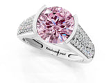 Silver Fancy Pink Round Cut Cut Diamond Channel Set Pave Band with Tension Prong Setting_7