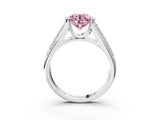 Silver Fancy Pink Round Cut Cut Diamond Channel Set Pave Band with Tension Prong Setting_9