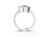 Silver Fancy Pink Round Cut-Cut Diamond Halo Engagement Ring with Pave Band and Prong Setting_9