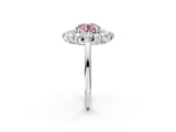 Silver Fancy Pink Round Cut Diamond Floral Double Halo Engagement Ring with Prong Setting_38