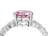 Silver Fancy Pink Round Cut Diamond Scattered Round Accent Ring with Prong Setting_4