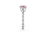 Silver Fancy Pink Round Cut Solitaire Diamond Ring with Infinity Twist Band and Four-Prong Setting_14