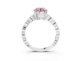 Silver Fancy Pink Round Cut Solitaire Diamond Ring with Infinity Twist Band and Four-Prong Setting_15