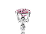 Silver Fancy Pink Round Cut Solitaire Diamond Ring with Infinity Twist Band and Four-Prong Setting_17