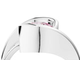 Silver Fancy Pink Round Cut Solitaire Tension-Set Diamond Split Shank Ring_10