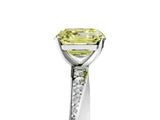 Silver Fancy Yellow Asscher Cut Diamond Engagement Ring with Side Stone Accents and Four-Prong Setting_41