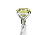 Silver Fancy Yellow Asscher Cut Diamond Engagement Ring with Side Stone Accents and Four-Prong Setting_53