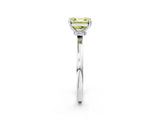 Silver Fancy Yellow Asscher Cut Diamond Solitaire Ring with Classic Band and Four-Prong Setting_8