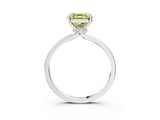 Silver Fancy Yellow Asscher Cut Diamond Solitaire Ring with Classic Band and Four-Prong Setting_9