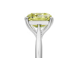 Silver Fancy Yellow Asscher Cut Solitaire Diamond Ring with Six-Prong Setting and Classic Band_23