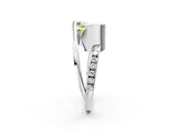 Silver Fancy Yellow Asscher Cut Solitaire Tension-Set Diamond Split Shank Ring_32
