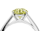 Silver Fancy Yellow Asscher  Solitaire Engagement Ring with Four-Prong Setting and Classic Band 4