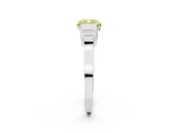 Silver Fancy Yellow Cushion Cut Brilliant Solitaire Diamond Ring with Channel Set Band and Bar Prong Setting_56