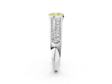 Silver Fancy Yellow Cushion Cut Cut Diamond Channel Set Pave Band with Tension Prong Setting_8