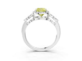 Silver Fancy Yellow Cushion Cut Cut Halo Diamond Infinity Band with Four-Prong Setting_9