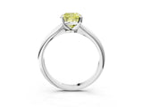 Silver Fancy Yellow Cushion Cut Diamond Solitaire Engagement Ring with Classic Band and Four-Prong Setting_15