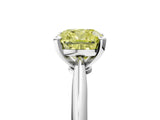 Silver Fancy Yellow Cushion Cut Diamond Solitaire Engagement Ring with Classic Band and Four-Prong Setting_17