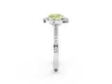 Silver Fancy Yellow Cushion Cut Halo Bezel Diamond Pave Band Ring_44