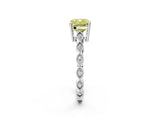 Silver Fancy Yellow Cushion Cut Solitaire Diamond Ring with Infinity Twist Band and Four-Prong Setting_38