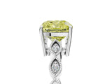 Silver Fancy Yellow Cushion Cut Solitaire Diamond Ring with Infinity Twist Band and Four-Prong Setting_41