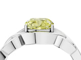 Silver Fancy Yellow Cushion Cut Solitaire Intertwined Band Prong Setting Ring_10