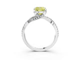 Silver Fancy Yellow Cushion Cut Solitaire Twist Pave Diamond Engagement Ring with Prong Setting_45
