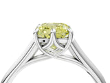Silver Fancy Yellow Cushion  Solitaire Engagement Ring with Six-Prong Setting and Classic Band 5