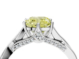 Silver Fancy Yellow Cushion  Solitaire Twist Band Six-Prong Setting 5