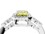 Silver Fancy Yellow Emerald Cut Cut Halo Diamond Infinity Band with Four-Prong Setting_10