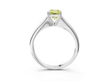 Silver Fancy Yellow Emerald Cut Solitaire Diamond Ring with Six-Prong Setting and Classic Band_16