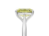 Silver Fancy Yellow Emerald Cut Solitaire Diamond Ring with Six-Prong Setting and Classic Band_18