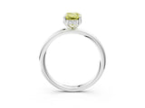 Silver Fancy Yellow Emerald  Solitaire Diamond Ring with a Classic Band and Four-Prong Setting 4