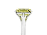 Silver Fancy Yellow Emerald  Solitaire Engagement Ring with Four-Prong Setting and Classic Band 5