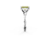 Silver Fancy Yellow Emerald  Solitaire Twist Band Six-Prong Setting 2