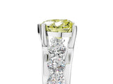Silver Fancy Yellow Heart  Brilliant Solitaire with Side Stones on a Pave Band and Four-Prong Setting_29