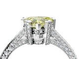 Silver Fancy Yellow Heart Cut Brilliant Split Shank Pave Solitaire Ring with Four-Prong Setting_10