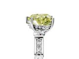 Silver Fancy Yellow Heart Cut Brilliant Three-Stone Pave Band with Four-Prong Setting_11