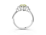 Silver Fancy Yellow Heart Cut Cut Diamond Cluster Ring with Solitaire Band and Four-Prong Setting_21