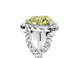 Silver Fancy Yellow Heart Cut Cut Diamond Halo Engagement Ring with Open Split Pavé Band_11