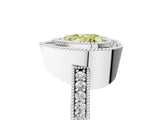 Silver Fancy Yellow Heart Cut-Cut Diamond Halo Engagement Ring with Pave Band and Prong Setting_17