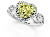 Silver Fancy Yellow Heart Cut Cut Halo Diamond Infinity Band with Four-Prong Setting_7