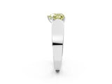 Silver Fancy Yellow Heart Cut Diamond Channel Set Solitaire Ring with Four-Prong Setting_49