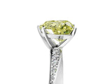 Silver Fancy Yellow Heart Cut Diamond Engagement Ring with Side Stone Accents and Four-Prong Setting_17
